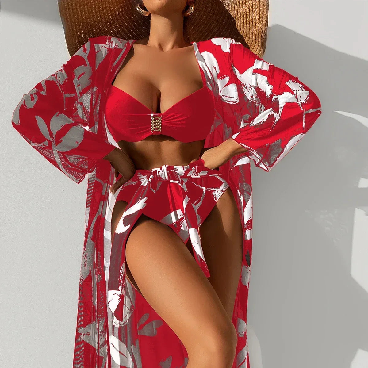 Three Pieces Bikini & Cover Up
