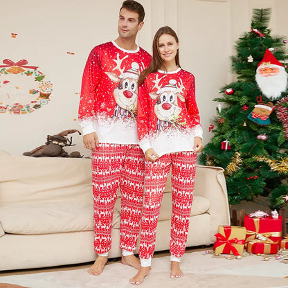 Reindeer Printed Xmas Family pajama Sets