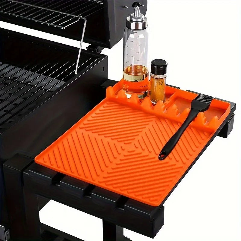 Grill Mat with Side Shelf