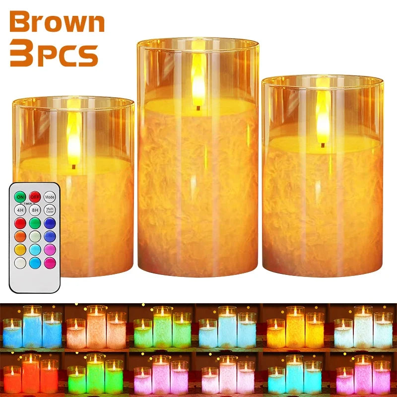 Acrylic Flameless Candles for Holiday Decor, 3 or 5 Pack