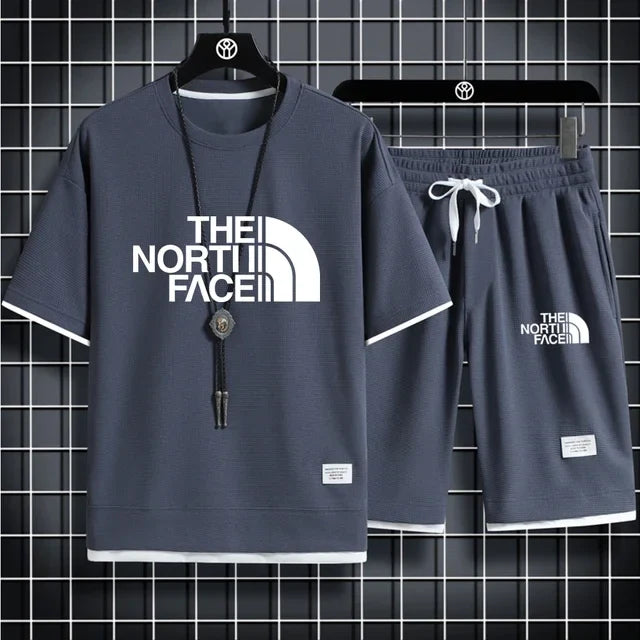 men's short-sleeved T 2-piece sports suit