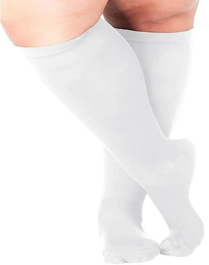 Stretch compression socks in White