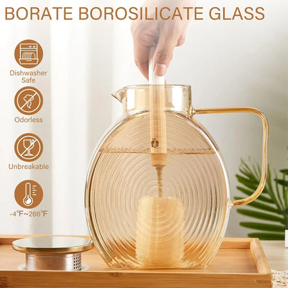 Snail Glass Pitcher 2.5L 84oz Large Iced Tea Pitcher