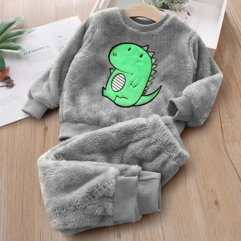 2Pcs Cozy Kids Winter Pajamas