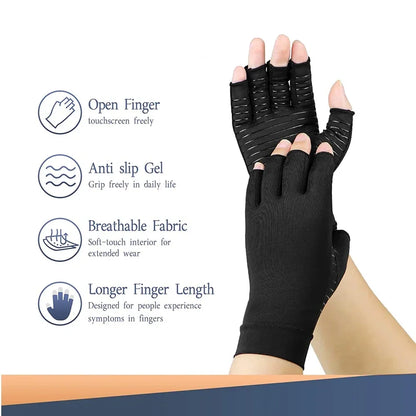 Fingerless compression gloves, view 2