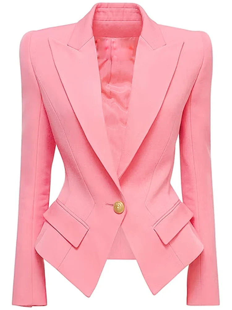 Designer Slim Fitting Single Button Blazer