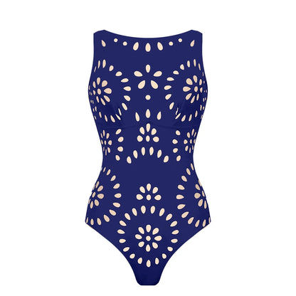 Laser-cut swimsuit and skirt, view 9