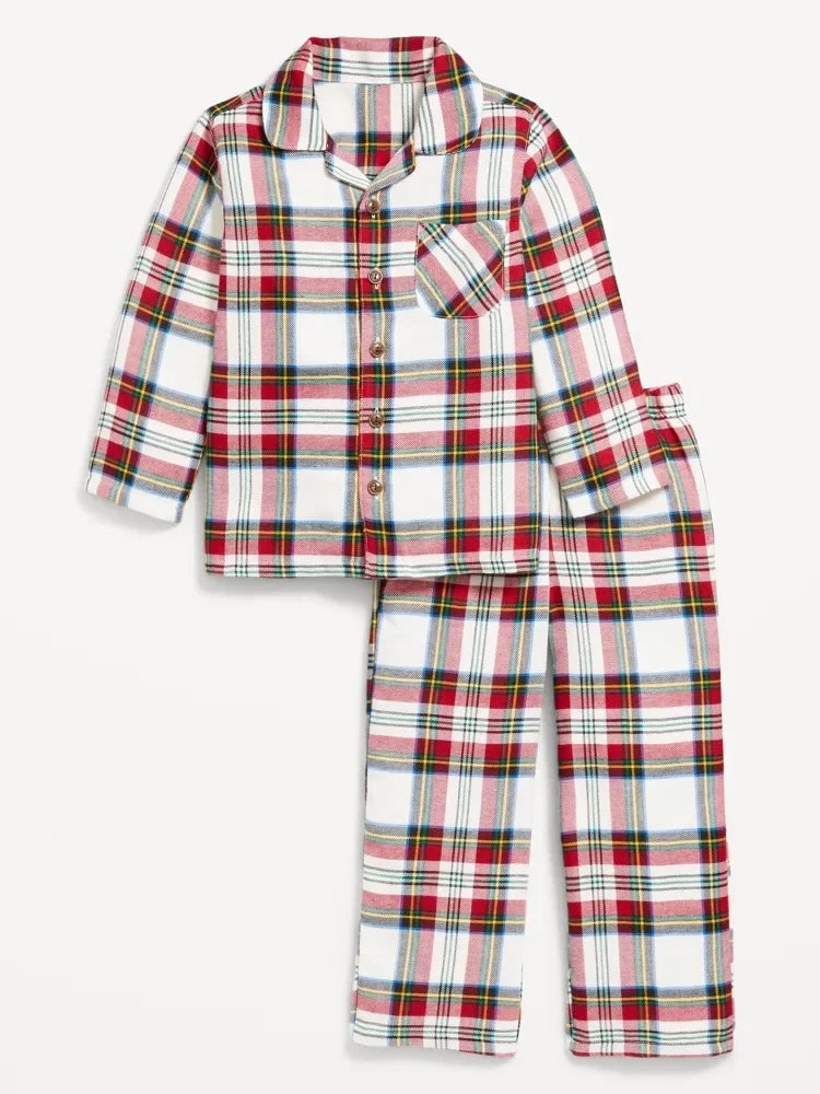 Plaid Print Christmas Family Pajamas Set