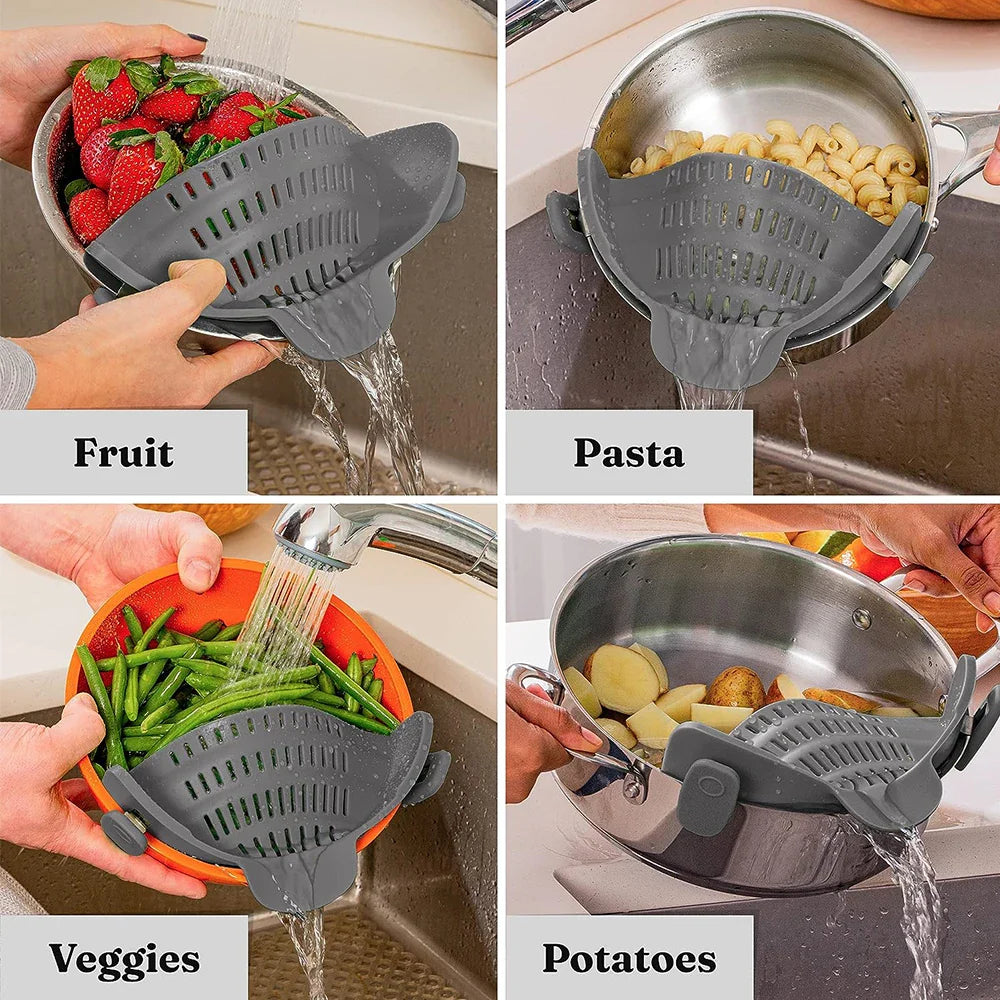 Silicone Kitchen drain rack -Clip On Pots and Pans - MONLANE