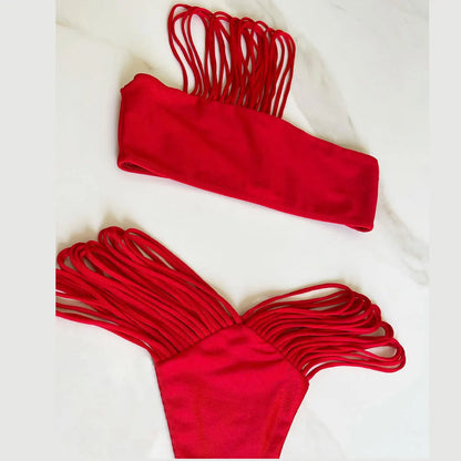 Ruched Brazilian bikini, view 9