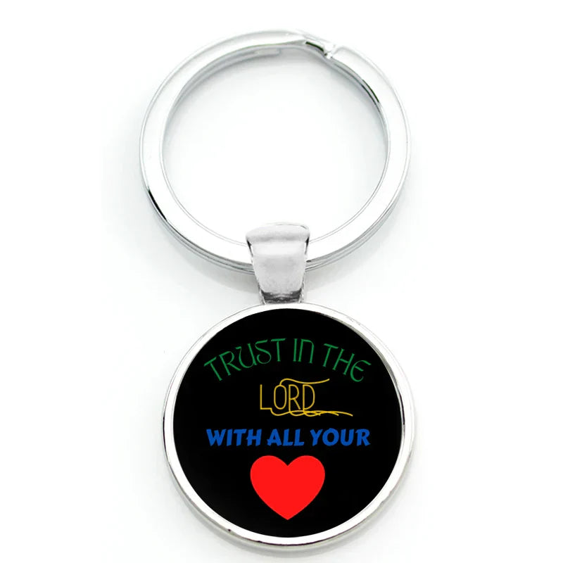 Keychain With Printed Bible Quote