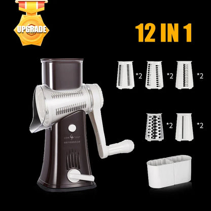 All-in-one vegetable slicer and grater, 12 functions