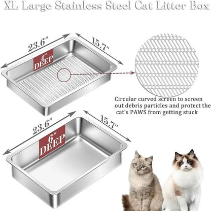 Stainless Steel Cat Litter Basin and Sifter