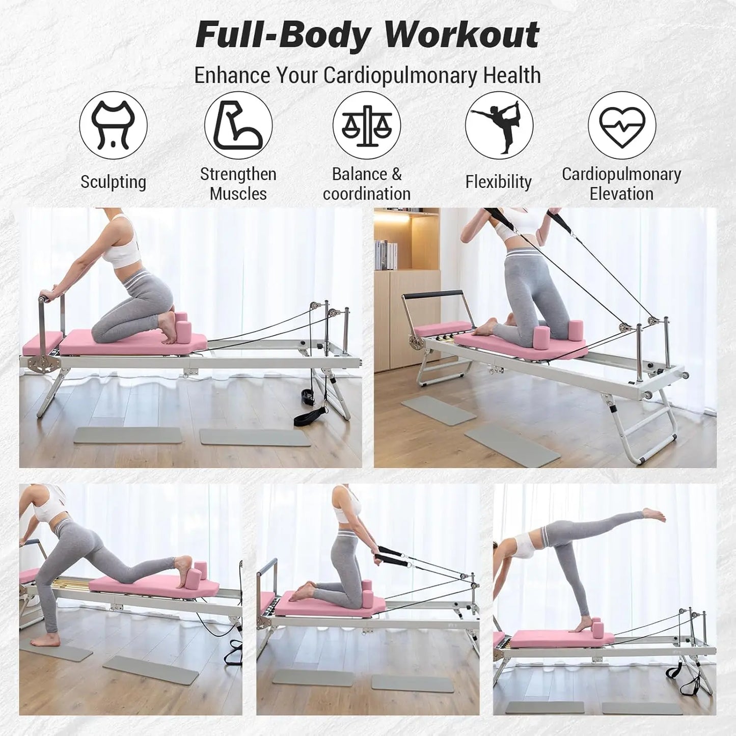 Foldable Home Pilates Reformer Machine