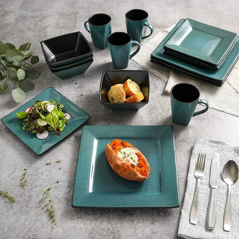 Reactive Glaze Stoneware Dinnerware Set