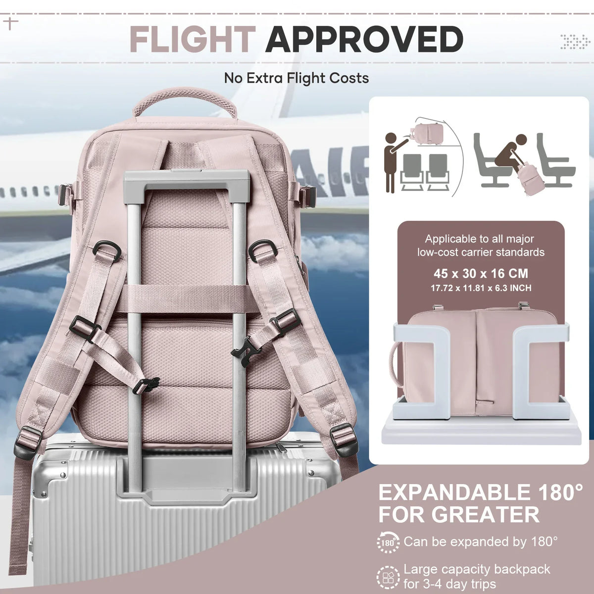 Vacuum compression backpack, view 5