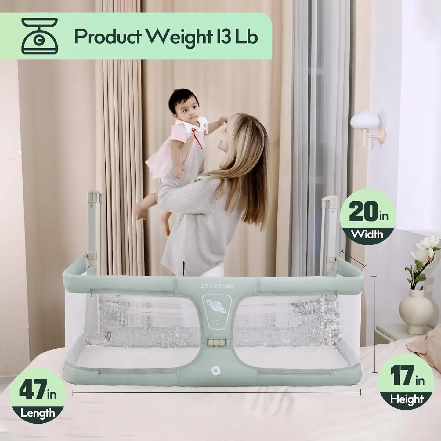 3 In 1 Baby Bed Guardrail Crib - MONLANE