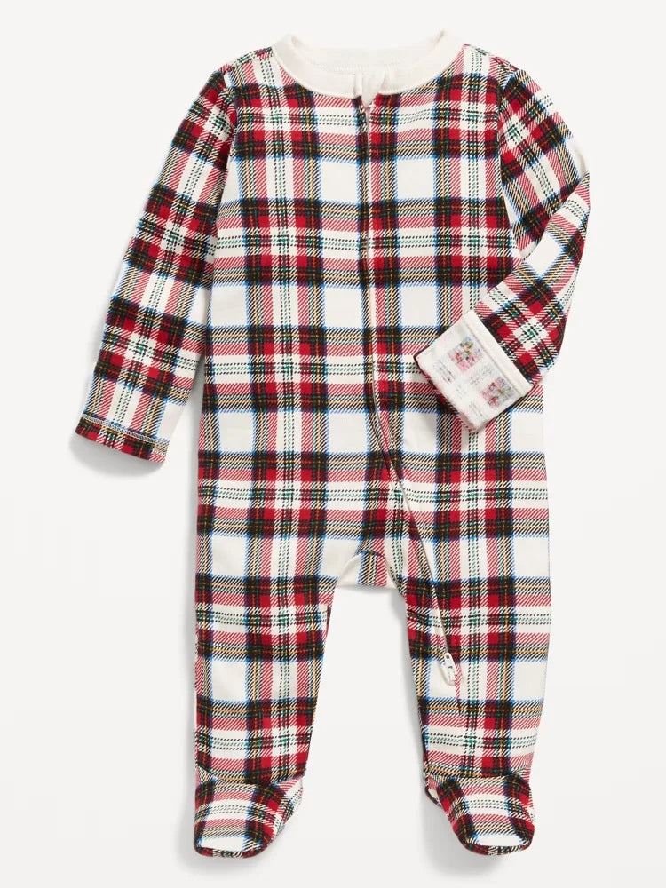 Plaid Print Christmas Family Pajamas Set