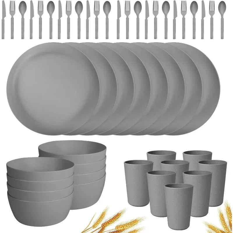 Plastic Wheat Straw Dinnerware Sets