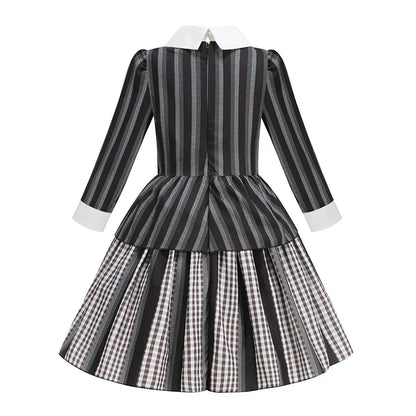 Addams Black Striped Dress Halloween Costume
