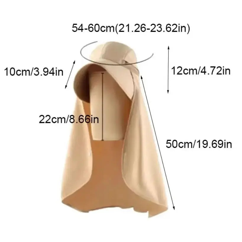 Sun hat with neck cape, view 3