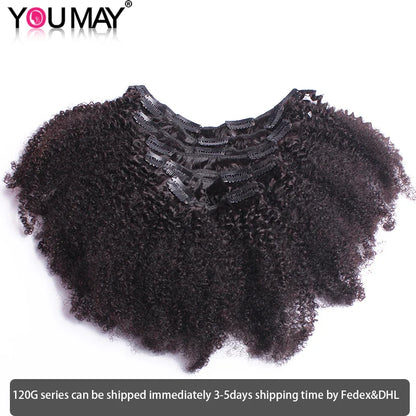 4B 4C Afro Kinky Curly Clip In Human Hair Extensions