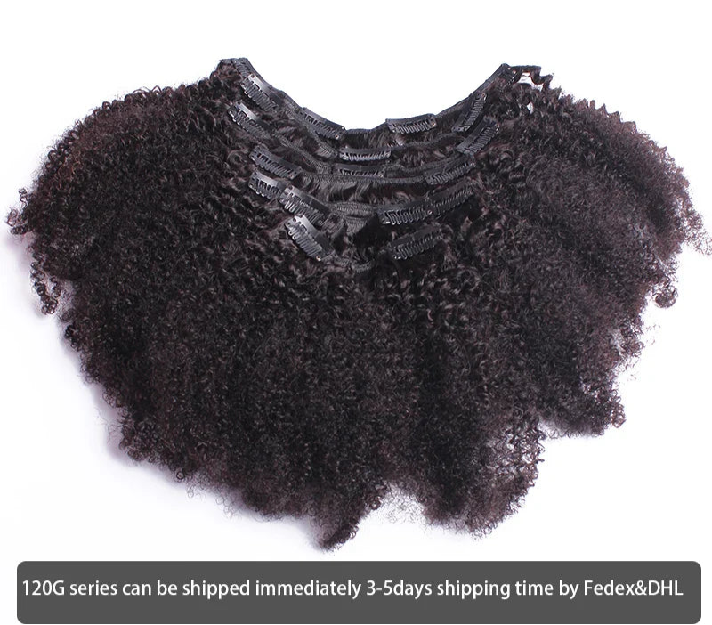 4B 4C Afro Kinky Curly Clip In Human Hair Extensions