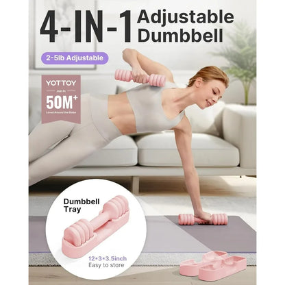 Compact Free Weights Dumbbells Set with Soft Grip and Base,