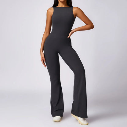 Sexy V Back Jumpsuit Gym Set