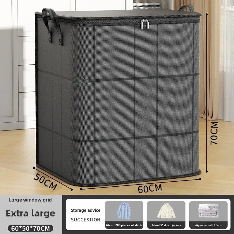 Black Woven Cotton Quilt Storage Bag