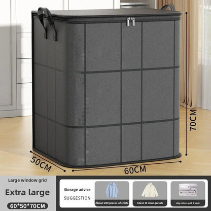 Black Woven Cotton Quilt Storage Bag