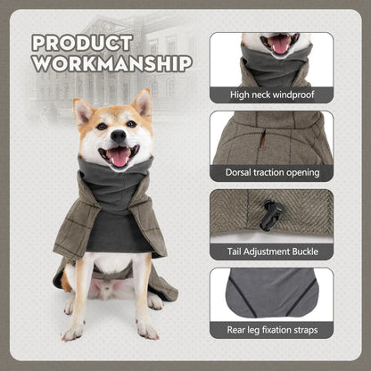 Waterproof Windproof Plaid Dog Jacket