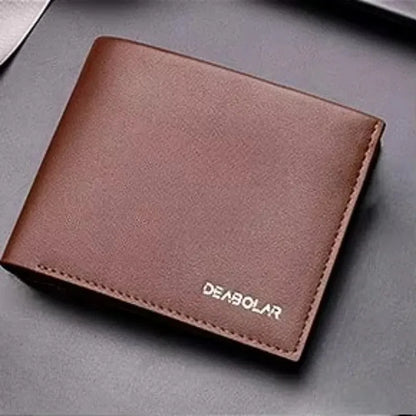 Billfold wallet in brown PU leather, style 2