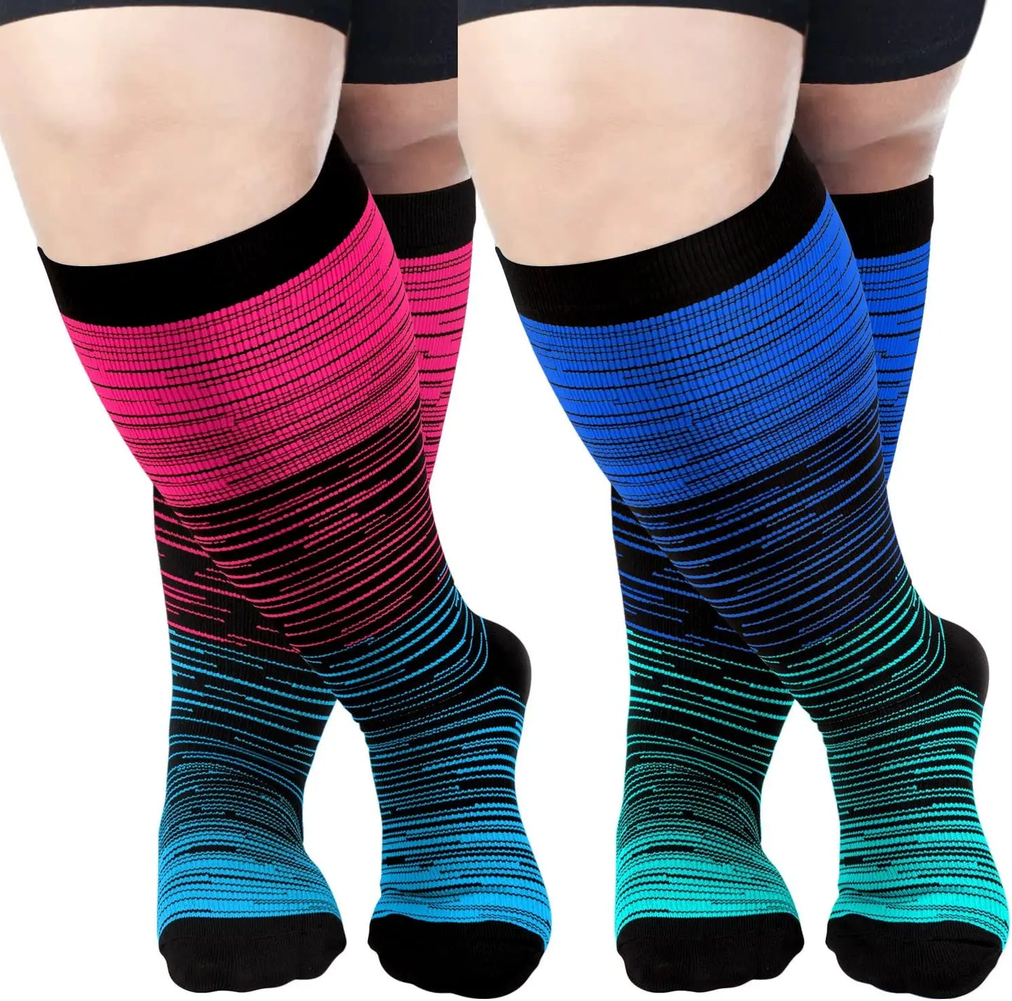 Running Compression Socks Knee High -Plus Size