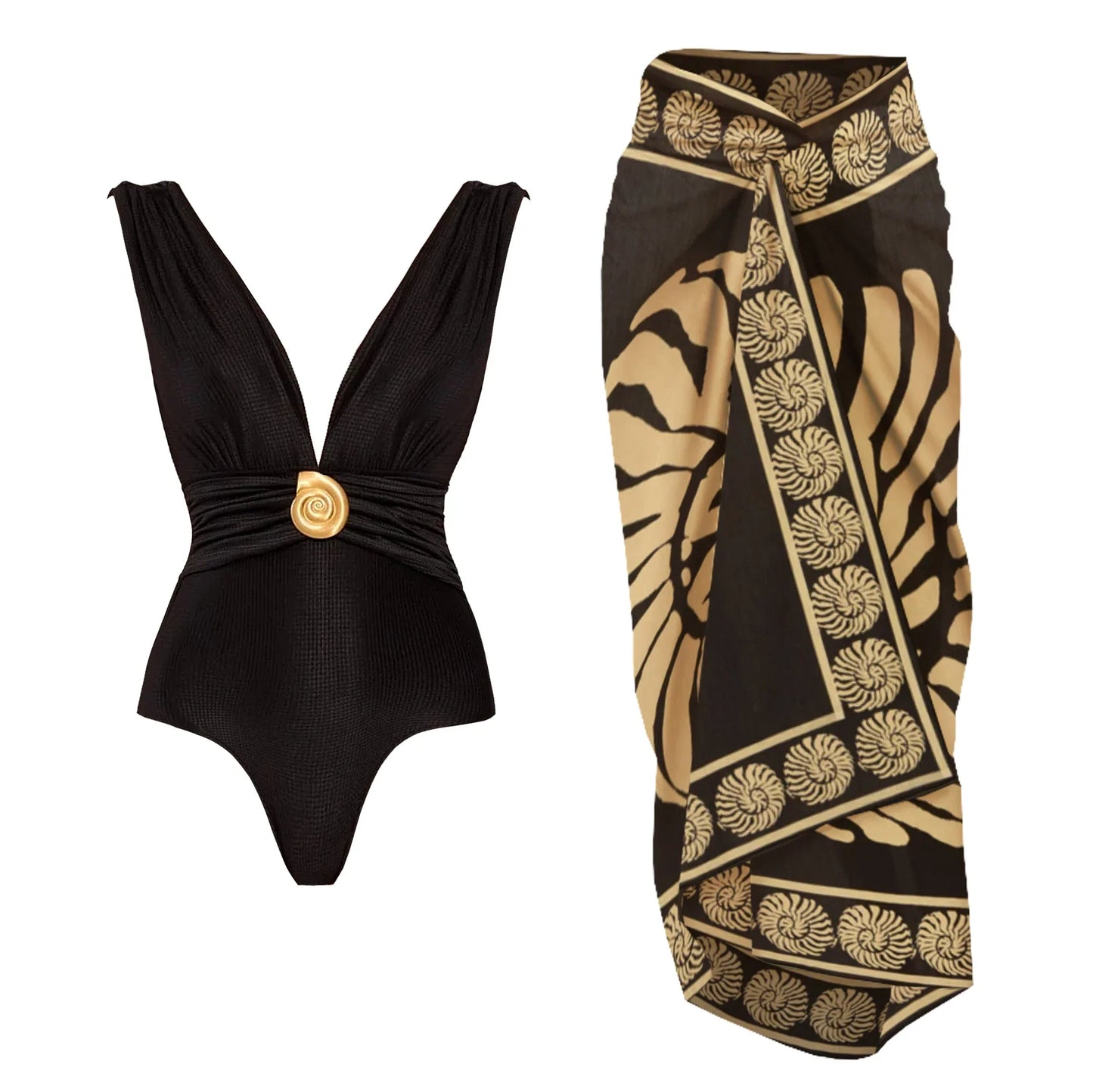 3Pcs Star Button Swimsuit