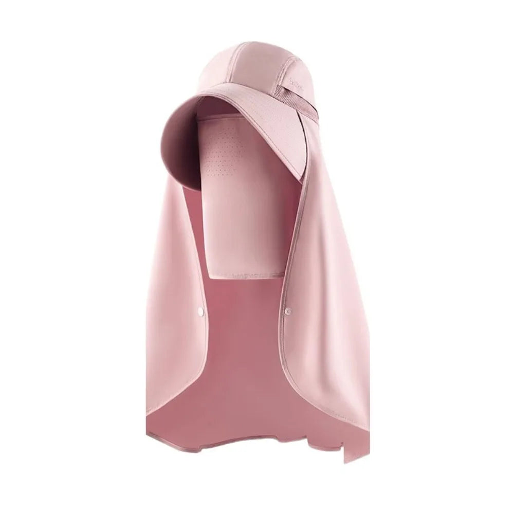 Sun hat with neck cape in Pink
