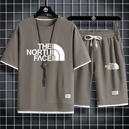 men's short-sleeved T 2-piece sports suit