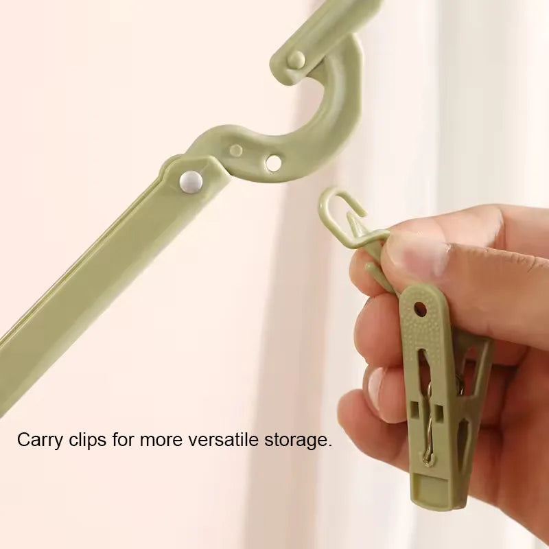 Folding Hanger With Clip Portable Storage Travel
