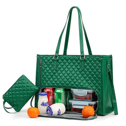 2-in-1 laptop tote in Green