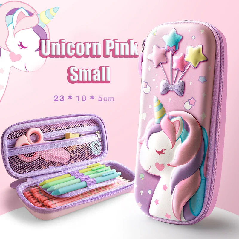 3D Large Capacity Unicorn Pencil Case