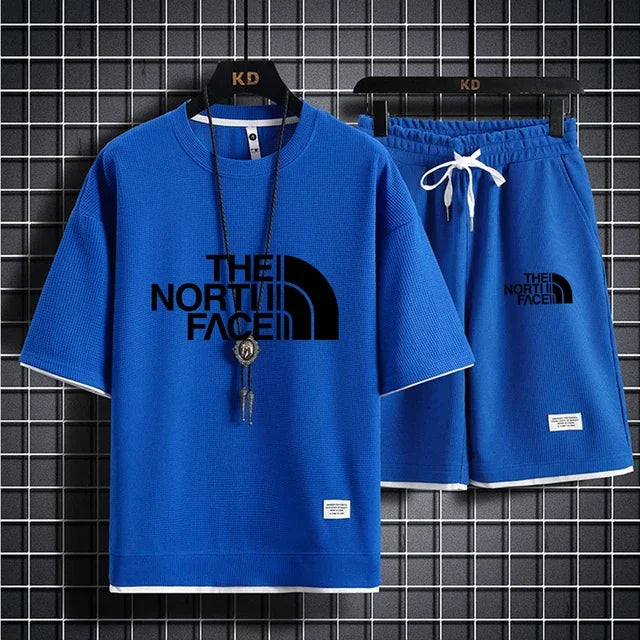 men's short-sleeved T 2-piece sports suit