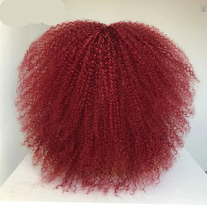 Curly Wig With Bangs Afro Synthetic Fiber
