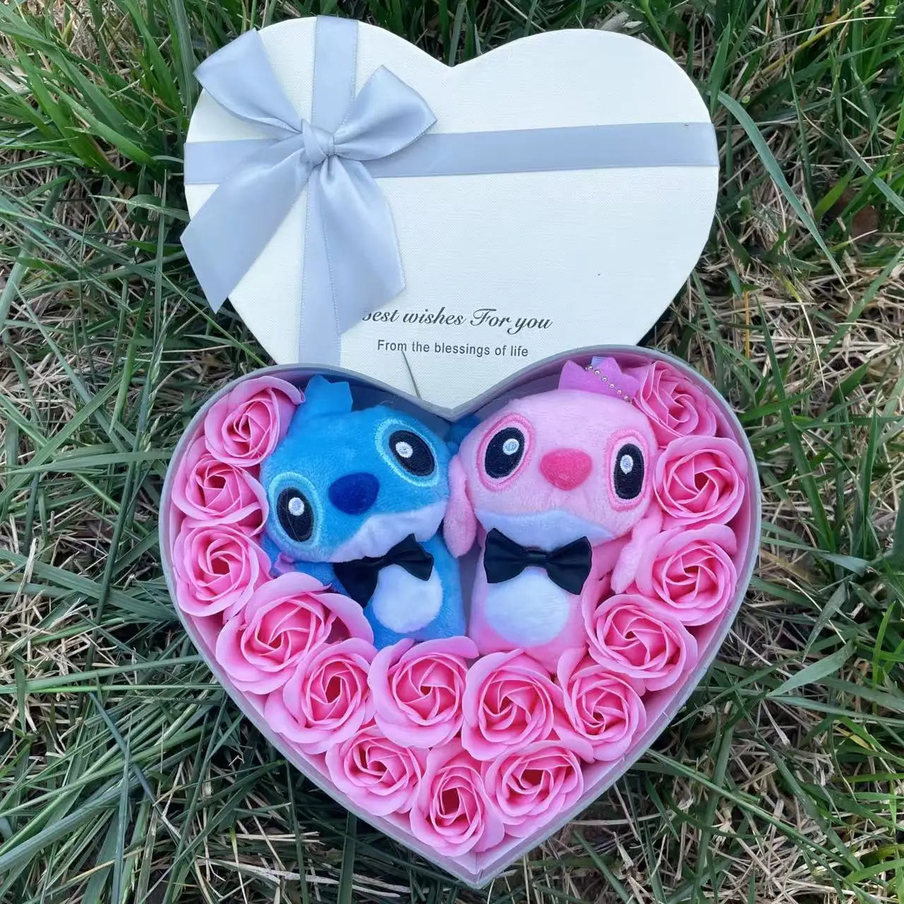 Anime Stitch Plush Doll Stuffed Animals Heart Gift Box