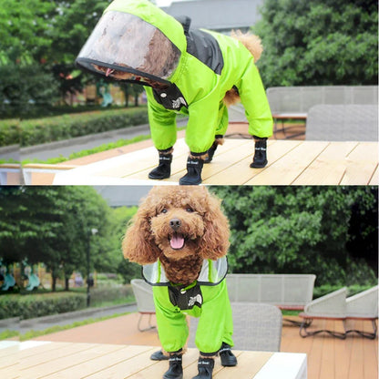 Transparent Hooded Waterproof Dog Raincoat