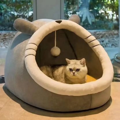 Foldable Self-Warming Cat Tent Bed