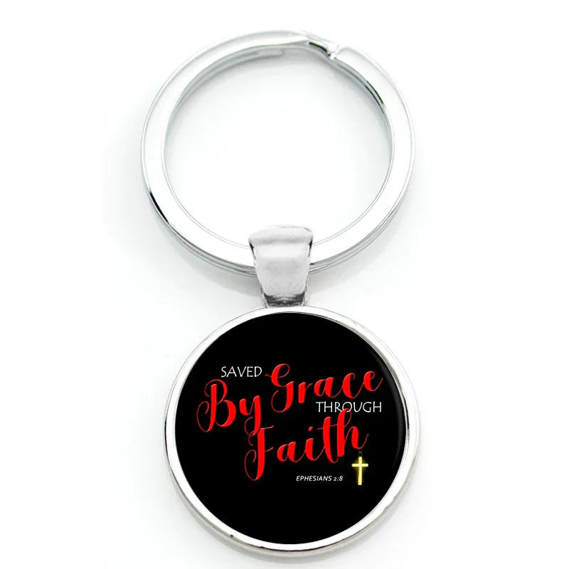 Keychain With Printed Bible Quote