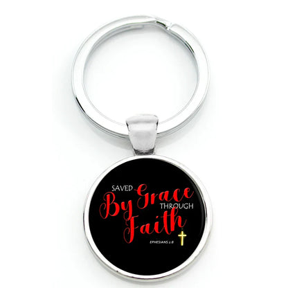 Keychain With Printed Bible Quote
