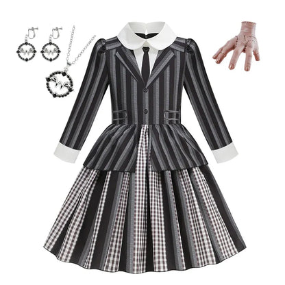 Addams Black Striped Dress Halloween Costume