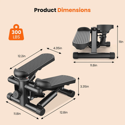 Mini stepper with resistance bands, view 4