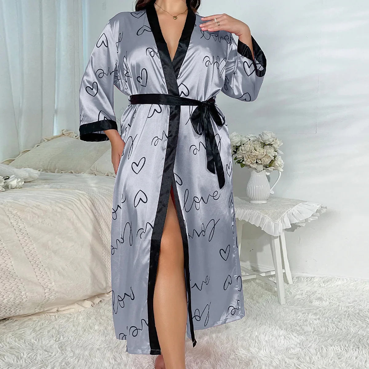 Sexy Bathrobe Gown & Satin Home Dress